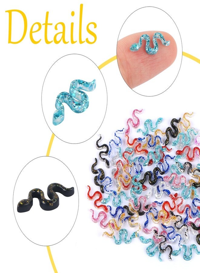 EVERMARKET 200 PCS Tiny Resin Snakes for Crafts Mini Snakes Dollhouse Miniatures Mini Animals for Car Fairy Garden Micro Landscaping Plant Nail Decoration (Snake) - Image 3